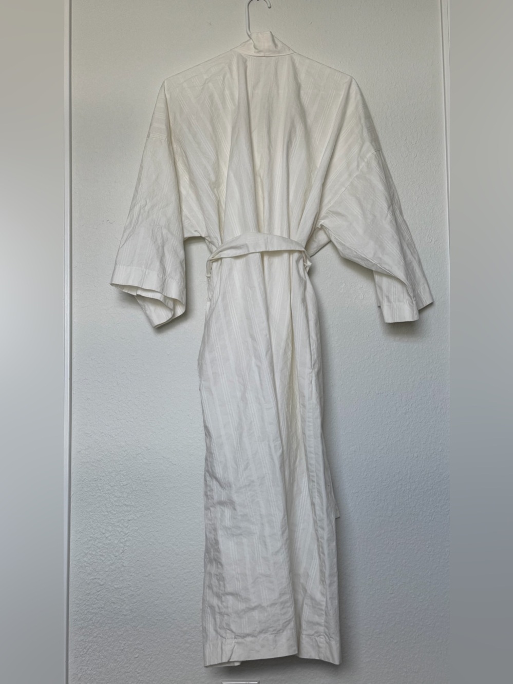 Vintage Natori 100% Cotton White Women's Kimono Robe with Belt - Picture 8 of 14